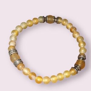 Snakeskin Agate beaded stretch cfc bracelet
